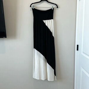 Anthropologie Womens Maxi Skirt Fold Over Medium Neutral Transition Stretch Cute